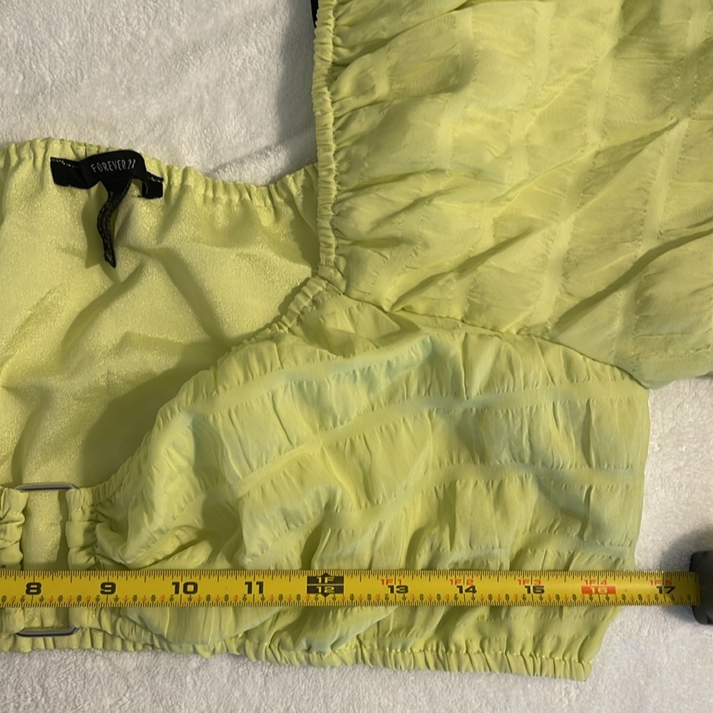 Forever 21 NWOT Top & Maxi Skirt w/slits on side Lime Green Size L - Picture 9 of 11